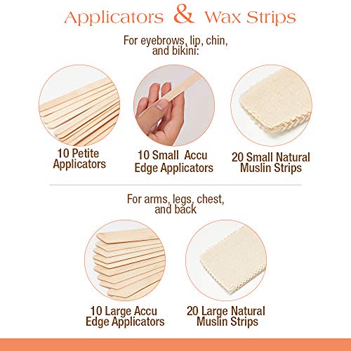 GiGi Waxing Starter Kit - At-Home Hair Removal Kit for Face & Body, Soft Wax Warmer, Pre & Post Waxing Care