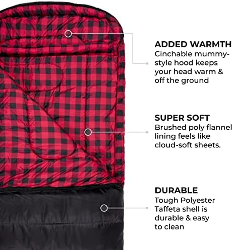 Teton Celsius XXL Sleeping Bag, Cold Weather Sleeping Bags for Adults and Kids, Camping Made Easy and Warm. Compression Sack Included, 35F, 25F, 0F, 20F Degree