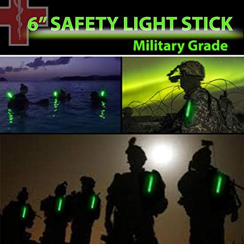 32 Ultra Bright 6 Inch Large Green Glow Sticks - Chem Lights Sticks with 12 Hour Duration - Camping Glow Sticks, Emergency Glow Sticks For Storms Blackouts - Glowsticks for Parties and Kids Activities