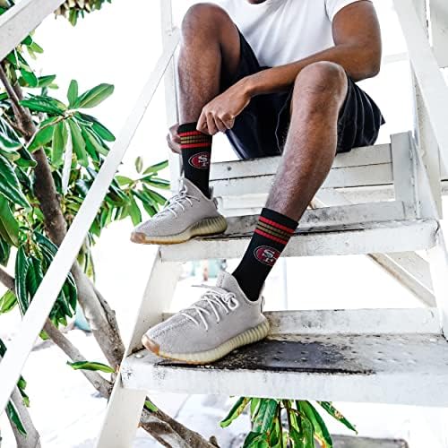 For Bare Feet Men's NFL 4-Stripe Deuce Performance Crew Socks