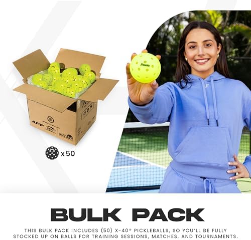 Franklin Sports X-40 Outdoor Pickleballs - Official Ball of USA Pickleball, APP Tour + Pickleball US Open - 3 Packs, 12 Packs, 36 Pickleball Buckets, 50, 100 + 400 Bulk Packs of Regulation Pickleballs
