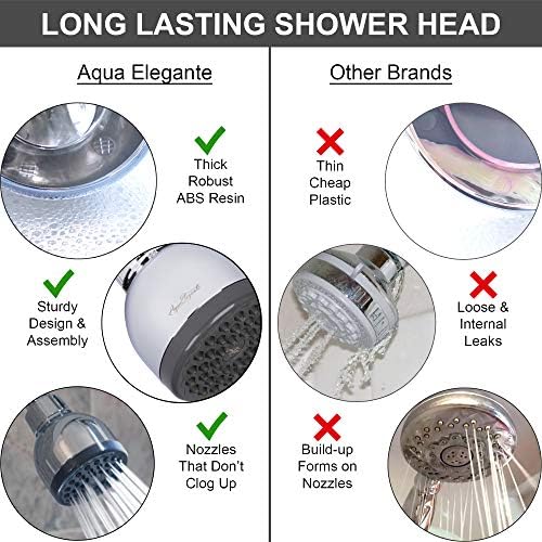 Aqua Elegante 3 Inch High Pressure Shower Head - Best Pressure Boosting, Wall Mount, Bathroom Showerhead For Low Flow Showers, 2.5 GPM - Chrome