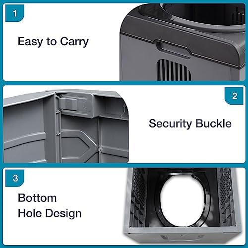 TRIPTIPS Updated Portable Potty for Camping Extra Large Folding Travel Toilet Camping Toilet Portable Toilet for Adults Car Toilet Camp Toilet Outdoor Toilet for Boat/Hiking/Long Trips/Beach