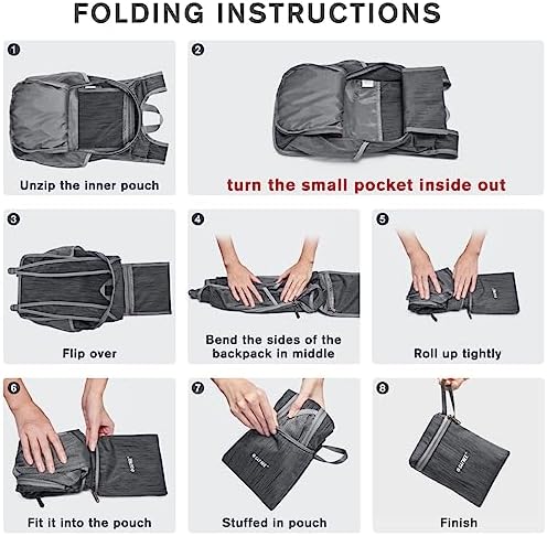 G4Free 10L Hiking Backpack Small Travel Hiking Daypack Lightweight Packable Backpack Casual Foldable Shoulder Bag