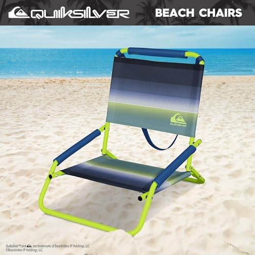 Quiksilver Low Beach Chair – Lightweight Folding Chair – Portable and Durable Chairs for Beach, Patio, Camping Chair, or Sporting Events with Carry Strap