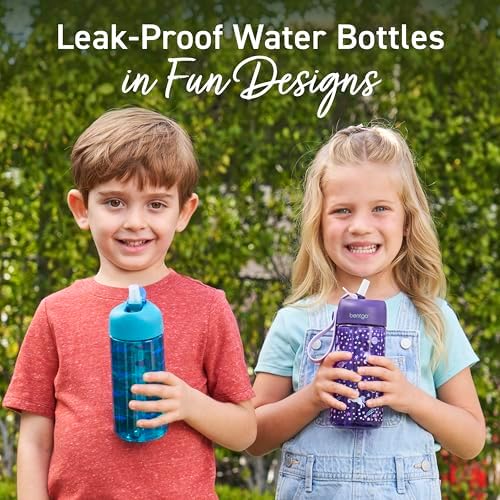 Bentgo Kids Water Bottle - Leak-Proof, Durable Tritan, BPA-Free 15 oz. Cup for Kids/Toddlers Ages 3+, Safe Sip Spout, Carrying Handle, & Dishwasher Safe for School, Sports, Daycare & Camp (Unicorn)