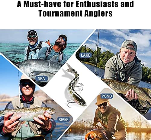 TRUSCEND Swimmax for Saltwater and Freshwater, Realistic Fishing Lures for Bass Trout Crappie Walleye Pike Bluegill Salmon, Swimbait for Bass Fishing, Amazing Fishing Gear Gifts for Family Fishing