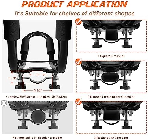 Kayak Roof Rack, 1 Pair J-Bar Roof Rack with 2 Ropes. Heavy Duty Kayak Roof Carrier for Your Canoe SUV and Trucks
