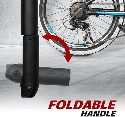 BV Mini Bike Pump Portable Frame Pump, Air Ball Pump Inflator with Ball Pump Needles, Fits Presta & Schrader- Smart Valve