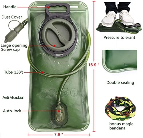 Hydration Bladder, 1.5-2-3L Water Bladder for Hiking Backpack, BPA-Free Leak Proof Water Reservoir Storage Bag, Water Pouch Hydration Pack for Camping Cycling Running