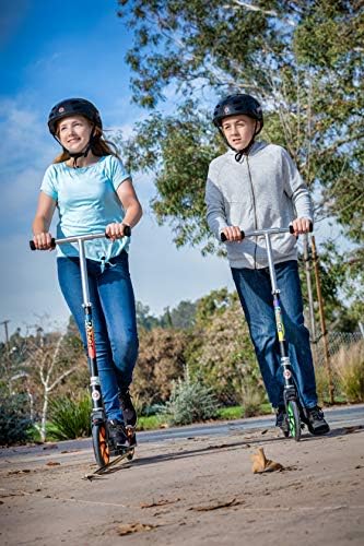 Razor A5 Lux Kick Scooter for Kids Ages 8+ - 8" Urethane Wheels, Anodized Finish Featuring Bold Colors and Graphics, for Riders up to 220 lbs