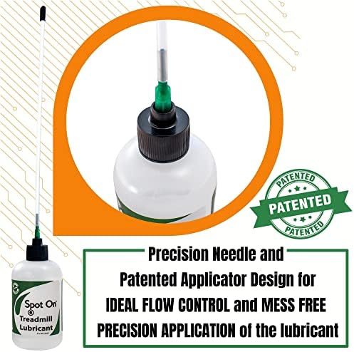 Premium Treadmill Belt Lubricant - Made in The USA - Patented 8 inch Application Tube and Precision Twist Cap - 100% Pure Silicone - Spot On