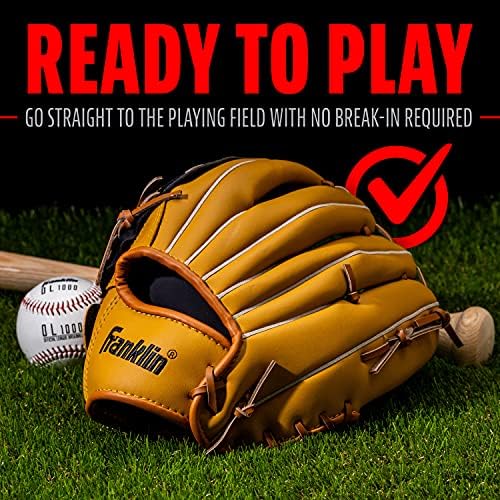 Franklin Sports Baseball + Softball Gloves - Field Master Adult + Youth Baseball + Softball Gloves - Right Hand + Left Hand Gloves - Infield + Outfield Mitts - Multiple Sizes + Colors