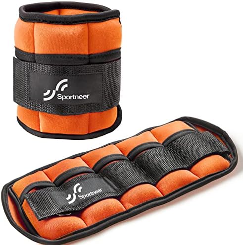 Sportneer Adjustable Ankle Weights 1 Pair 2 4 6 8 10 Lbs Leg Weight Straps for Women Men, Weighted Ankle Weights Set for Gym,Fitness, Workout,Walking, Jogging,1-5 lbs Each Ankle, 1 Pair 2-10 lbs