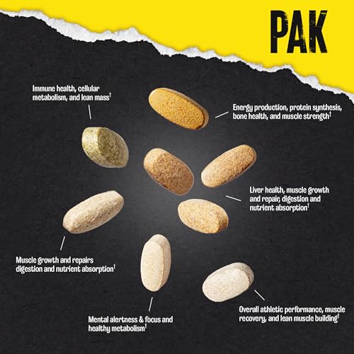 Animal Pak - Convenient Multivitamin for Men & Women Daily All-in-One Vitamin & Supplement Pack - Zinc, Vitamins C, B, D, Amino Acids, and Immune Support - Sports Nutrition Performance - 30 Count