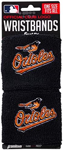 Franklin Sports MLB Team Licensed Baseball Wristbands - MLB Team Logo Sweat Wristbands - Great for Costumes + Uniforms - Pair