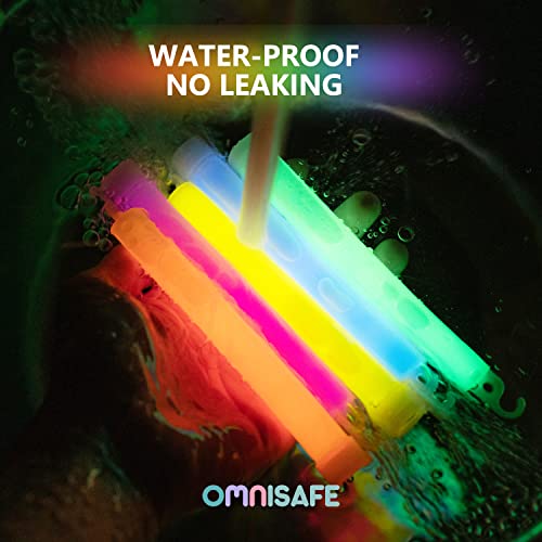 48 Ultra Bright Large Glow Sticks with 48 Black PE String, Multi Use Colourful 6 Inch Glowsticks for Parties, Camping, Emergency Glow Sticks For Blackout, Long-lasting Lighting Waterproof and