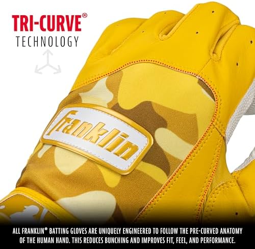 Franklin Sports MLB Youth Batting Gloves - Digitek Camo Baseball + Softball - Premium Leather - Many Sizes + Colors - Youth