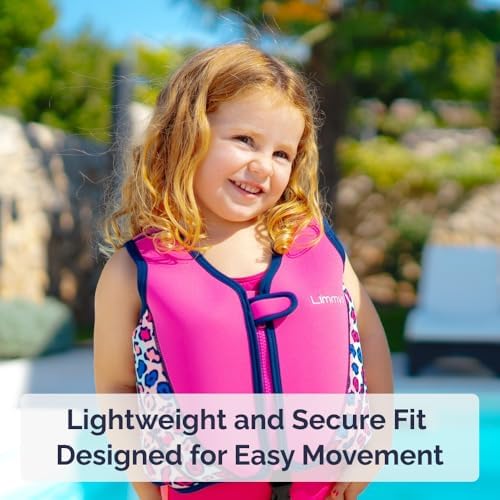 Limmys Premium Kids Swim Vest - Toddler Swim Jacket and Buoyancy Swimming Aid - Modern Design Swimming Vest for Boys, Girls and Babies - Drawstring Bag Included