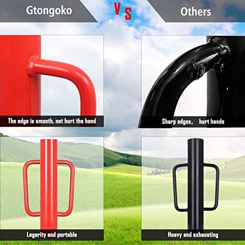 Gtongoko 12LB T Post Driver with Handles Heavy Duty Fence Post Driver Post Pounder for T-Posts,U Channel,Metal Post and Sign Post Pole Driver Tool,17 Inch Red