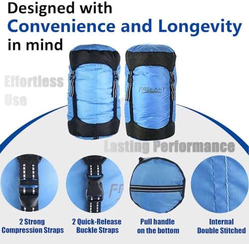 Frelaxy Compression Sack, 40% More Storage! 11L/18L/30L/45L/52L Compression Stuff Sack, Water-Resistant & Ultralight Sleeping Bag Stuff Sack - Space Saving Gear for Camping, Hiking