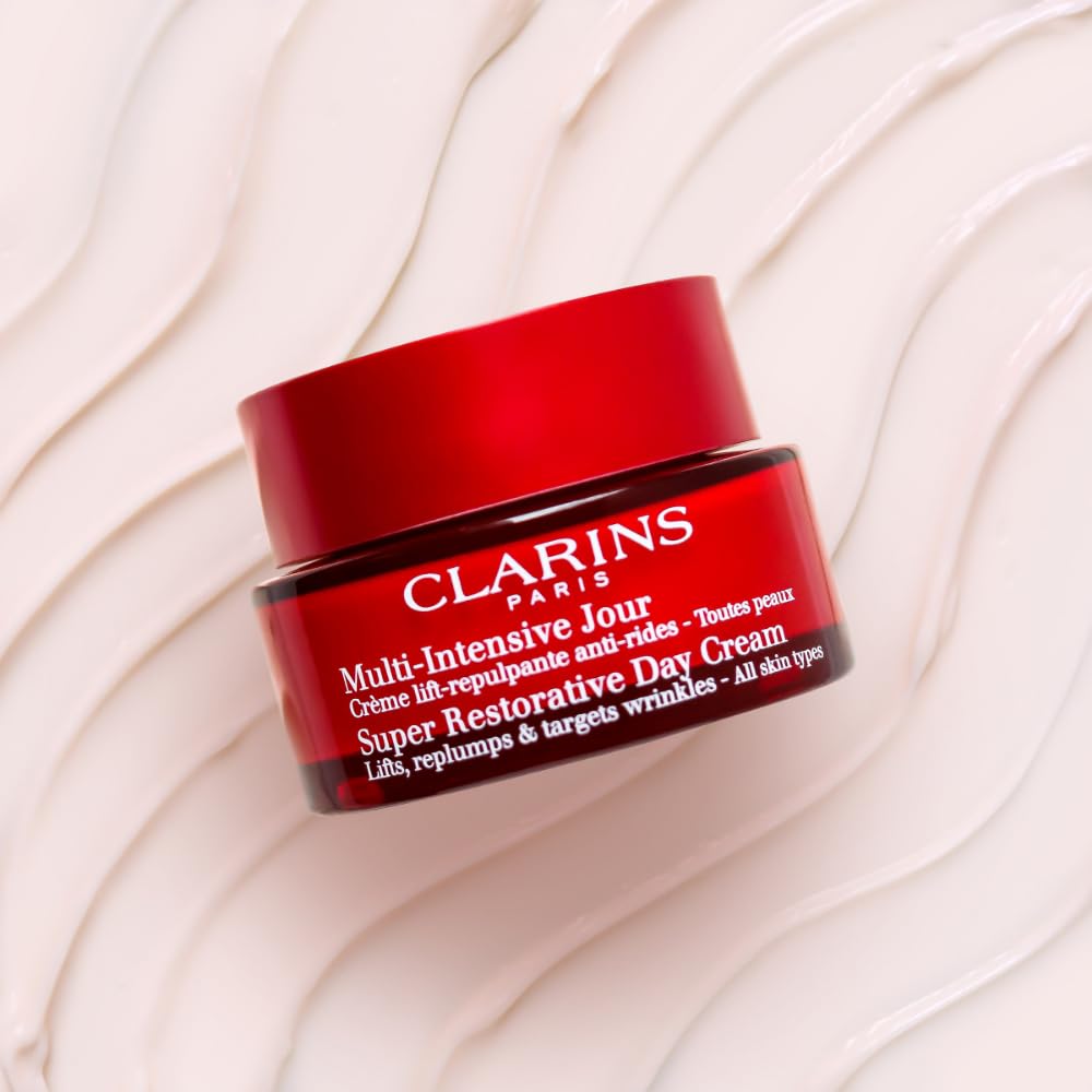 Clarins Super Restorative Day Cream | Anti-Aging Moisturizer For Mature Skin Weakened By Hormonal Changes | Replenishes, Illuminates & Densifies Skin | Lifts & Smoothes | Targets Age Spots & Wrinkles