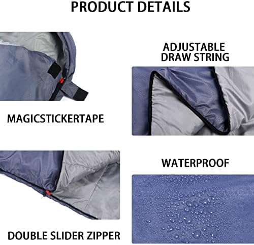 tuphen- Sleeping Bags for Adults Kids Boys Girls Backpacking Hiking Camping Microfiber Liner, Cold Warm Weather 4 Seasons Indoor Outdoor Use, Lightweight & Waterproof