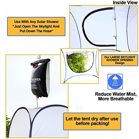 Leader Accessories Pop Up Shower Tent Dressing Changing Room Privacy Portable Camping Shelters 4' x 4' x 78" H Extra-Large Space