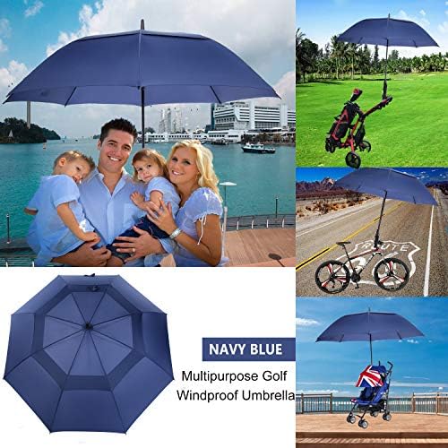 MRTLLOA 54/62/68/72 Inch Automatic Open Golf Umbrella, Extra Large Oversize Double Canopy Vented Windproof Waterproof Stick Umbrellas for Rain