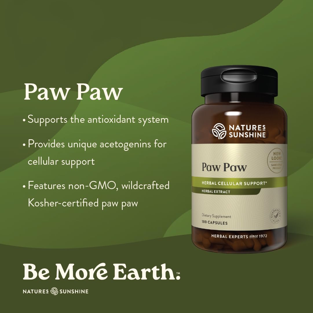 Nature's Sunshine Paw Paw Cell-Reg, 180 Capsules | Contains over 50 Acetogenins to Modulate ATP Production and Blood Supply