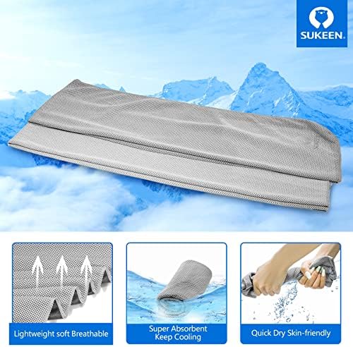 Sukeen [4 Pack Cooling Towels (40"x12"),Ice Towel,Soft Breathable Chilly Microfiber Towel for Yoga,Sport,Running,Gym,Workout,Camping,Fitness,Workout & More Activities