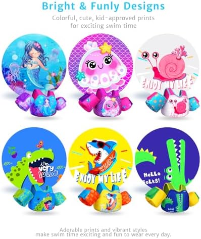 Toddler Swim Vest for 1-3-5,6,7,8,9 Years Old, Puddle Pool Floats Kids Jumper 20-30-50-60-70 Pounds, Swimming Arm Floaties with Shoulder Harness Arm Wings for Swimmies, Toddlers, Boys, Girls