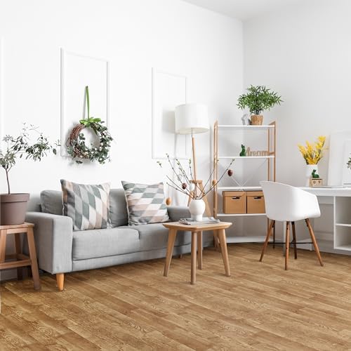 Sorbus 48Sq. Ft. Wood Grain Floor Tiles Foam Mat EVA Interlocking Mats Tile 3/8-Inch Thick Flooring Wood Puzzle Exercise Mats w/Borders - Home Playroom Basement, Apartment, Trade Show, Baby, Dance