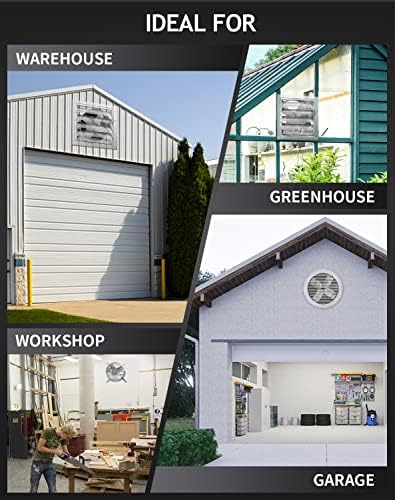 iLiving ILG8G14-12T Automatic Gable Mount Attic Ventilator Fan with Adjustable Thermostat, 3.10 Amp, 1220 CFM, Single-Speed