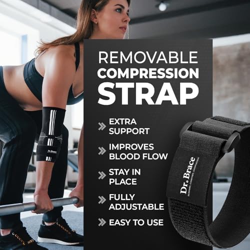 DR. BRACE® Elite Elbow Brace Support, Breathable Elbow Compression Sleeve with Gel Pad for Golfer's, Tennis Elbow & Tendonitis Treatment & Pain Relief 2024