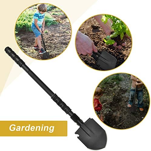 Folding Shovel, (24.21'') Camping Shovel, Survival Off Road E Tool Shovel, with Pickaxe, Portable Bag, High Carbon Steel, for Digging, Backpacking, Hiking, Gardening, Emergency, Outdoor