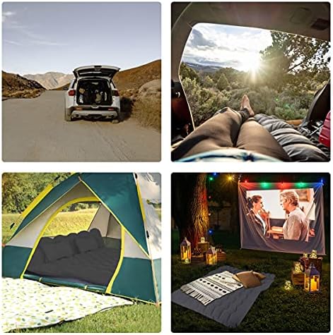 SUV Air Mattress, Inflatable SUV Mattress Bottle and Phone Holder Thickened Flocking & PVC Surface Car Air Mattress with Electric Air Pump Travel Mattress for Car Camping Road Trip (Black)