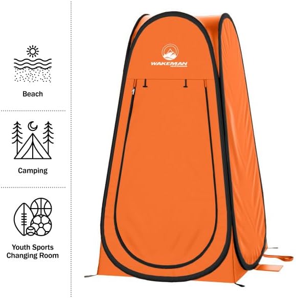 Pop Up Pod - Privacy Shower Tent, Dressing Room, or Portable Toilet Stall with Carry Bag for Camping, Beach, or Tailgate by Wakeman Outdoors