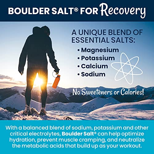 Boulder Salt - Low Sodium Salt - Unflavored Salt for Cramps, High Blood Pressure and POTS - Good on Food or in Water. 113 Servings.