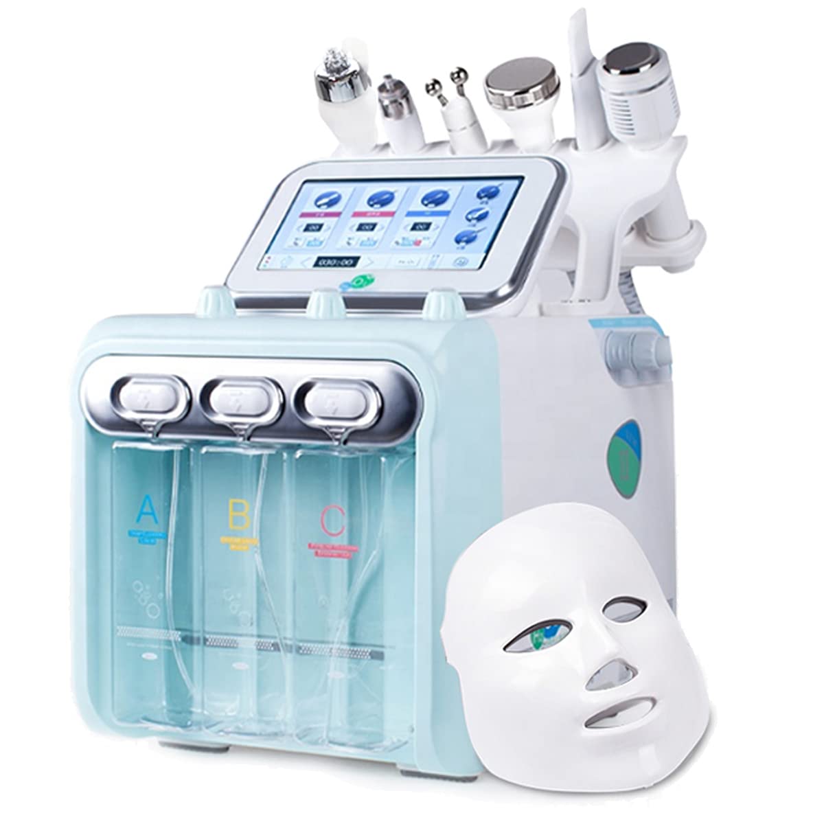 BRÜUN Hydrogen-Oxygen Facial Machine – A 7 in 1 Multifunctional Hydra Face Care Device for Skin Moisturizing – A Vacuum Cleaning Jet for Home and Beauty Salon