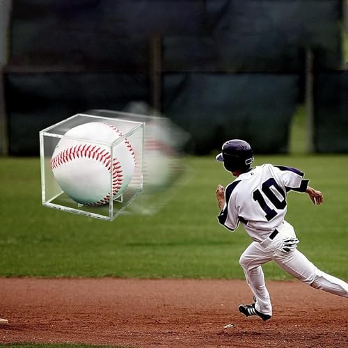12 Pack Baseball Display Case UV Protected Acrylic Clear Baseball Holder Square Cube Ball Protector Memorabilia Autograph Display Box for Official Size Baseball