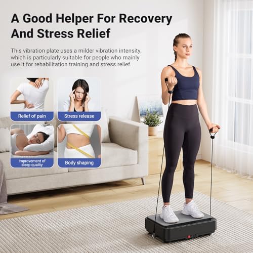MERACH Vibration Plate Exercise Machine, Mini Vibrating Plate Machine for Women Men, Full Body Vibration Platform, Exercise Equipment for Home