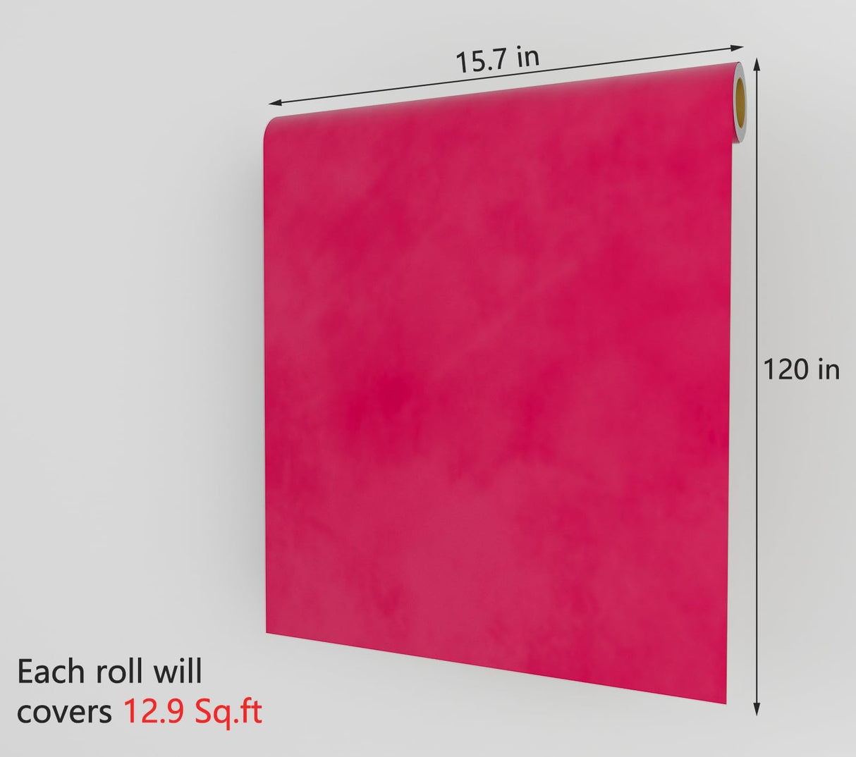 Decotalk Velvet Wallpaper Peel and Stick Pink Velvet Wallpaper Felt Fabric Sheets Adhesive Felt Fabric Wallpaper for Crafts Hot Pink Velvet Wall Paper for Drawer Liner 15.7x120 Inch Velvet Fabric Pink
