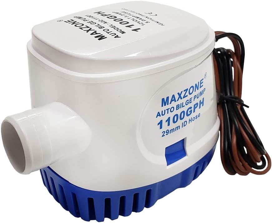 Submersible Boat Bilge Water Pump 12v 1100gph Automatic Marine Bilge Pump for Ponds, Pools, Spas Silent, Boat Caravan RV Submersible