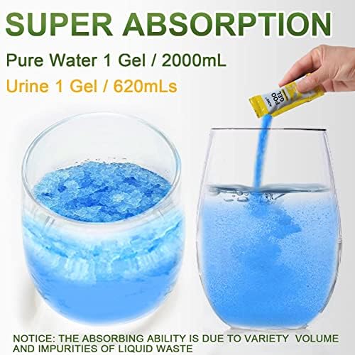 AOKE Portable Toilet Powder, Lemon 100 Pack Poo Gel for Camping Eco Absorbent Gel Liquid Waste Gelling and Deodorizing Powder, Emergency Toilet Waste Treatment for Outdoor Camping Hiking