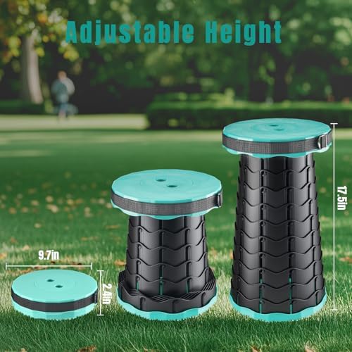Collapsible Stool Thickened, Portable Foldable Chair, Retractable Stool for Fishing, Portable stools for Adults Hiking Tours, BBQ, Parties, Camping Stools Outdoor Activities