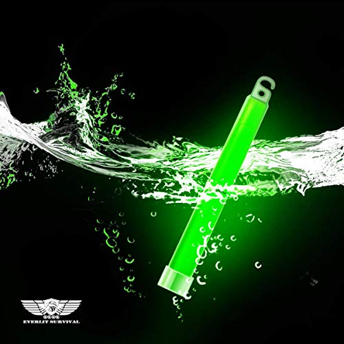 EVERLIT 24 Glow Sticks - 6 Inches Light Sticks for First Aid Kit, Parties, Camping, Hiking, Outdoor, Disasters, Emergencies Up to 12 Hours Duration…Bulk (24 Pack, Green)