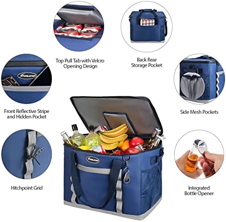 Maelstrom Soft Cooler Bag,Collapsible Soft Sided Cooler,24/30/60/75 Cans Beach Cooler,Ice Chest,Large Leakproof Camping Cooler,Portable Travel Cooler for Grocery Shopping,Camping,Road Trips