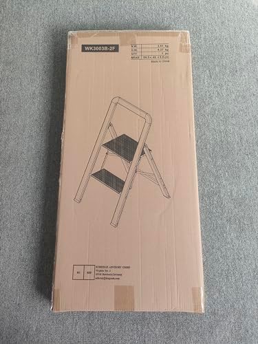 KINGRACK Aluminium 2 Step Ladder, Lightweight Step Stool with Non-Slip Pedals, Handrail, 330LBS Foldable Step Ladder for Kitchen, Garage, Home, Space Saving, Sturdy and Portable, Silver