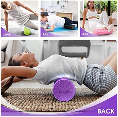 Yes4All High-Density Round Back Roller Foam, Exercise Foam Roller for Yoga, Pilates & Stretching - 12, 18, 24, 36 inch
